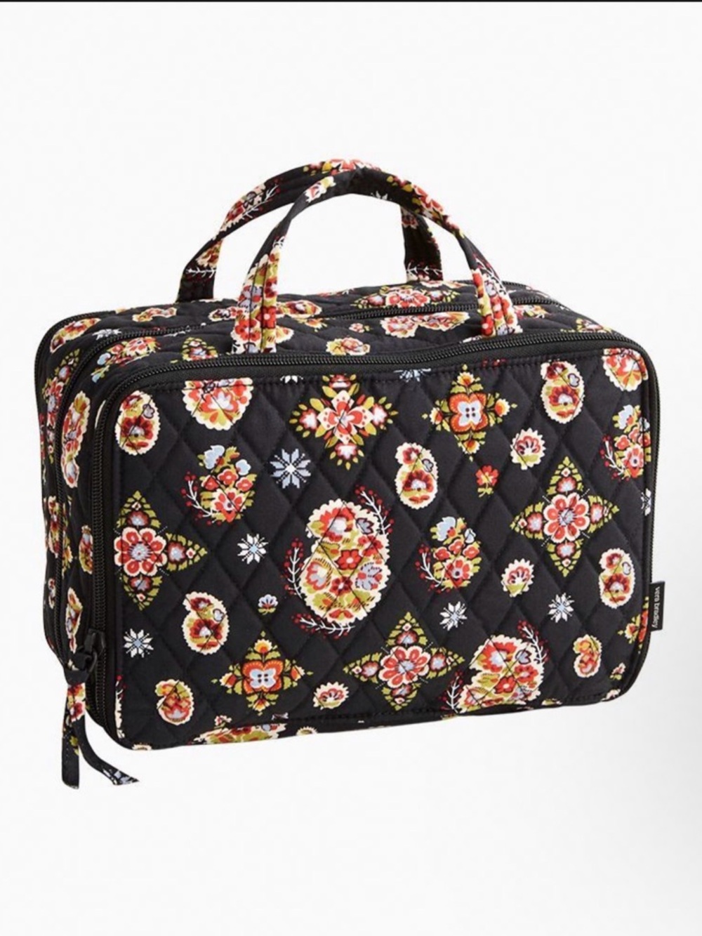 Vera Bradley Black Floral Cosmetic Bag